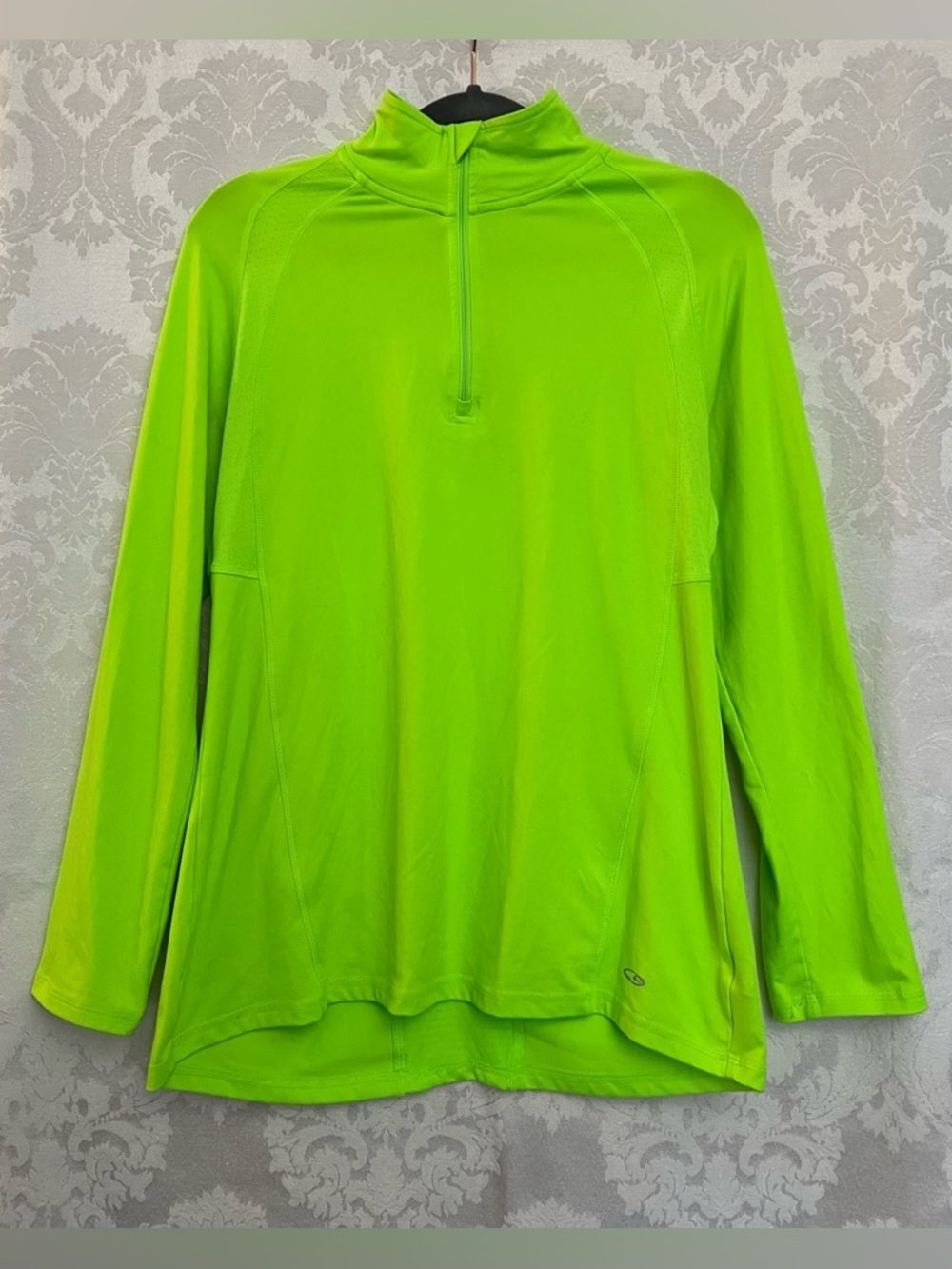 C9 Champion Womens Neon Green Quarter-Zip Active Lightweight Pullover Size M GUC